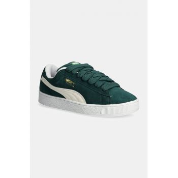 Puma sneakers din piele Suede XL culoarea verde, 395205