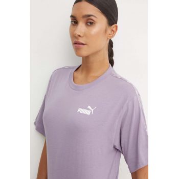 Puma tricou din bumbac femei, culoarea violet, 675994