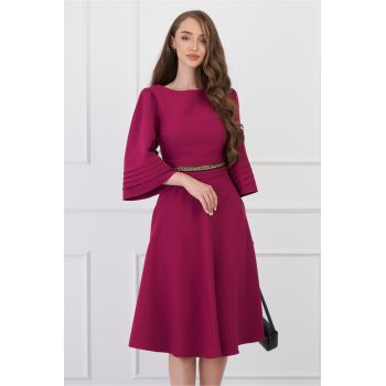 Rochie DY Fashion magenta cu lant in talie