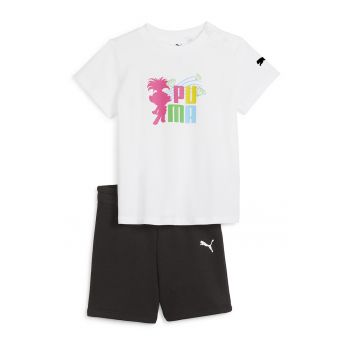 Set de tricou cu imprimeu si pantaloni scurti - 2 piese