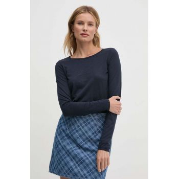 Sisley longsleeve femei, culoarea albastru marin