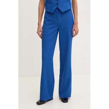 Sisley pantaloni femei, drept, high waist