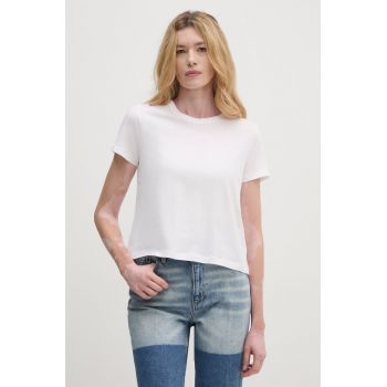 Sisley tricou din bumbac femei, culoarea alb