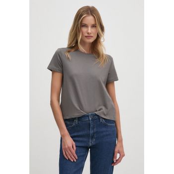 Sisley tricou din bumbac femei, culoarea gri