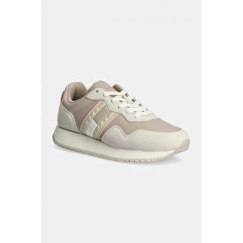 Tommy Jeans sneakers TJW EVA RUNNER MAT MIX ESS culoarea bej, EN0EN02510