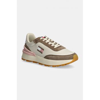 Tommy Jeans sneakers TJW TECH RUNNER ESS culoarea bej, EN0EN02511