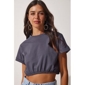 Tricou crop din bumbac