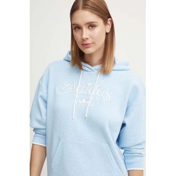 adidas Originals bluza femei, cu glugă, melanj, IX3535