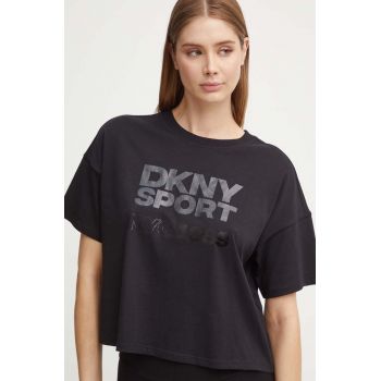 Dkny tricou din bumbac femei, culoarea negru, DP4T9972