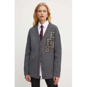 Elisabetta Franchi cardigan din lana culoarea gri, călduros, MK88T46E2