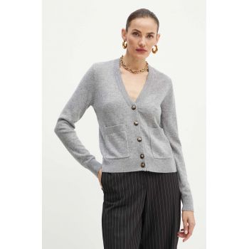 Elisabetta Franchi cardigan din lana culoarea gri, light, MK66S46E2