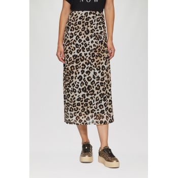 Fusta midi cu animal print