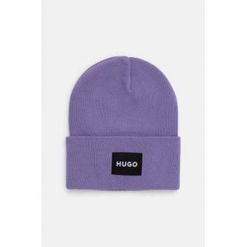 HUGO caciula din bumbac culoarea violet, bumbac, 50521405