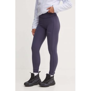 Jack Wolfskin leggins sport Klintal femei, culoarea gri, neted, 1508901