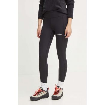 Jack Wolfskin leggins sport Klintal femei, culoarea negru, neted, 1508901