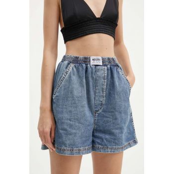 Moschino Jeans pantaloni scurti jeans femei, neted, high waist, 0304.8224