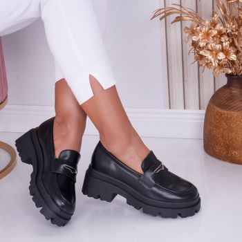 Pantofi dama casual Negri din Piele Ecologica Serena