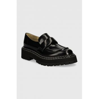 Proenza Schouler mocasini de piele Lug Sole femei, culoarea negru, cu toc plat, PS43101A