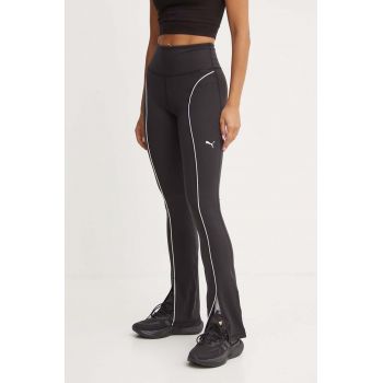 Puma leggins de antrenament Cloudspun culoarea negru, cu imprimeu, 525770