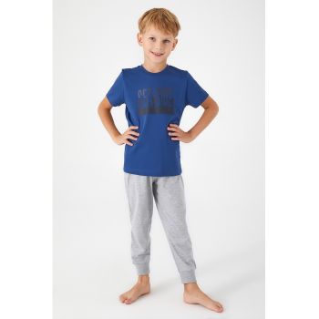 Set de pantaloni lungi si tricou de bumbac