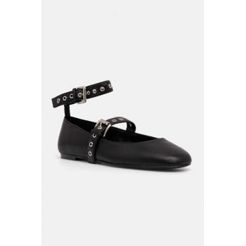 Steve Madden balerini de piele Macbeth culoarea negru, SM11003189