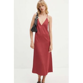 Stine Goya rochie culoarea bordo, midi, evazati, SG5862