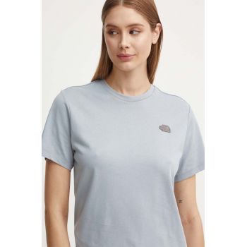 The North Face tricou din bumbac Natural Dye S/S Tee femei, culoarea gri, NF0A89CB9OW1