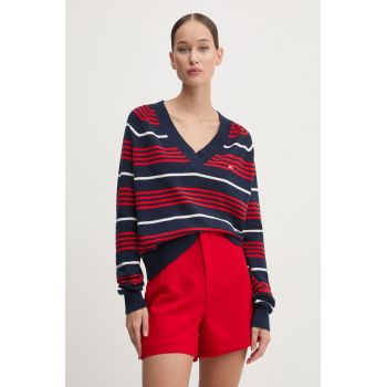 Tommy Jeans pulover de bumbac culoarea albastru marin, light, DW0DW18652