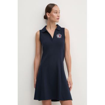 Tommy Jeans rochie culoarea albastru marin, mini, drept, DW0DW18466