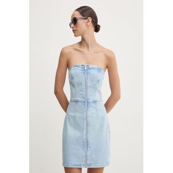 Tommy Jeans rochie jeans mini, mulata, DW0DW18215