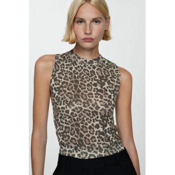 Top tricotat fin cu imprimeu leopard Galeria