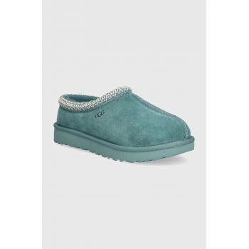 UGG papuci din piele intoarsa Tasman culoarea turcoaz, 5955-DEE