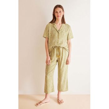 women'secret pijama MIX AND MATCH CALA femei, culoarea verde, 4858803