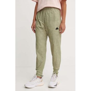 adidas pantaloni de trening ZNE culoarea verde, neted, IW7734