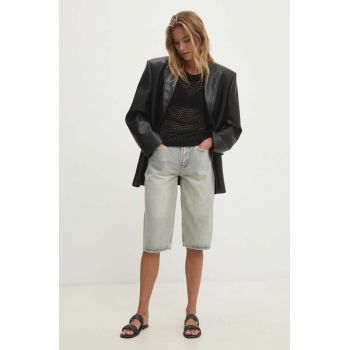 Answear Lab pantaloni scurti jeans femei, neted, high waist