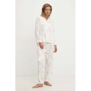 Answear Lab pijama femei, culoarea alb