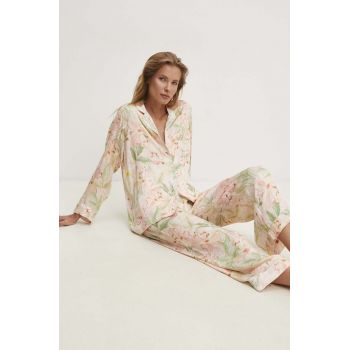 Answear Lab pijama femei, culoarea roz