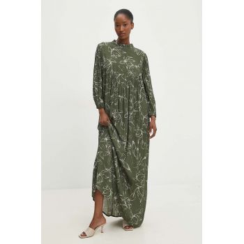 Answear Lab rochie culoarea verde, maxi, evazati