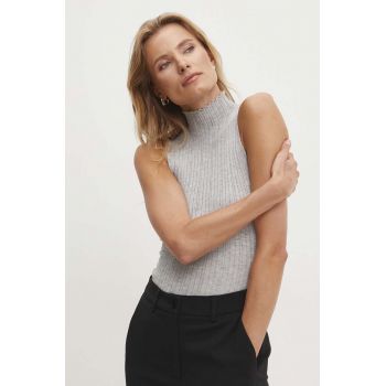 Answear Lab top culoarea gri, cu turtleneck