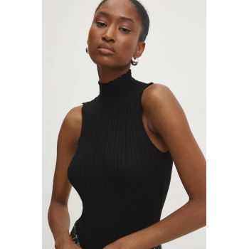 Answear Lab top culoarea negru, cu turtleneck