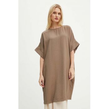 Bruuns Bazaar rochie CressBBGigi dress culoarea maro, mini, oversize, BBW3477N