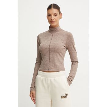 Columbia longsleeve Wallowa femei, culoarea bej, cu turtleneck, 2090931