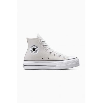 Converse tenisi Chuck Taylor All Star Lift femei, culoarea gri, A08287C