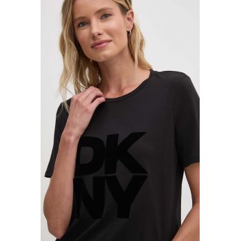 Dkny tricou din bumbac femei, culoarea negru, D2G4A221