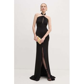 Elisabetta Franchi rochie culoarea negru, maxi, evazati, AB71747E2