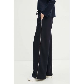 Max Mara Leisure pantaloni de trening culoarea albastru marin, neted, 2426786068600