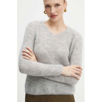 Max Mara Leisure pulover de lana femei, culoarea gri, light, 2426366118600