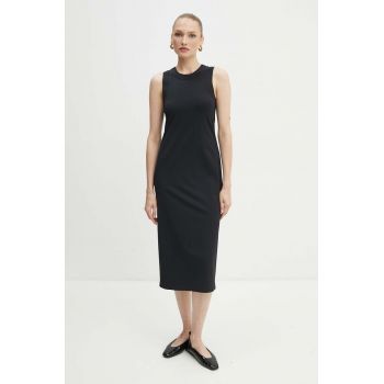 Max Mara Leisure rochie culoarea negru, midi, mulata, 2426626027600