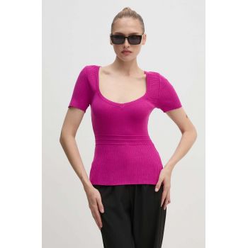 Morgan bluza MANIFI femei, culoarea roz, neted, MANIFI