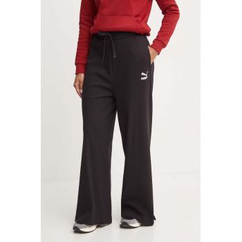 Puma pantaloni de trening culoarea negru, neted, 626631